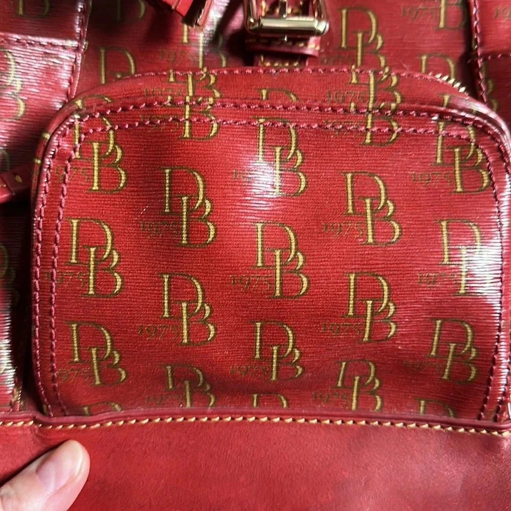 Dooney & Bourke 1975 Murphy Monogram Vintage Red Backpack GUC - Picture 9 of 13